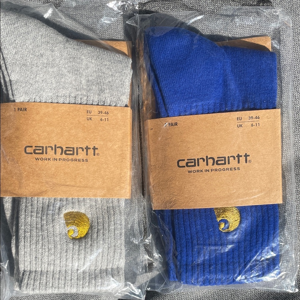 Carhartt Men's Gray and Royal Blue Casual Socks